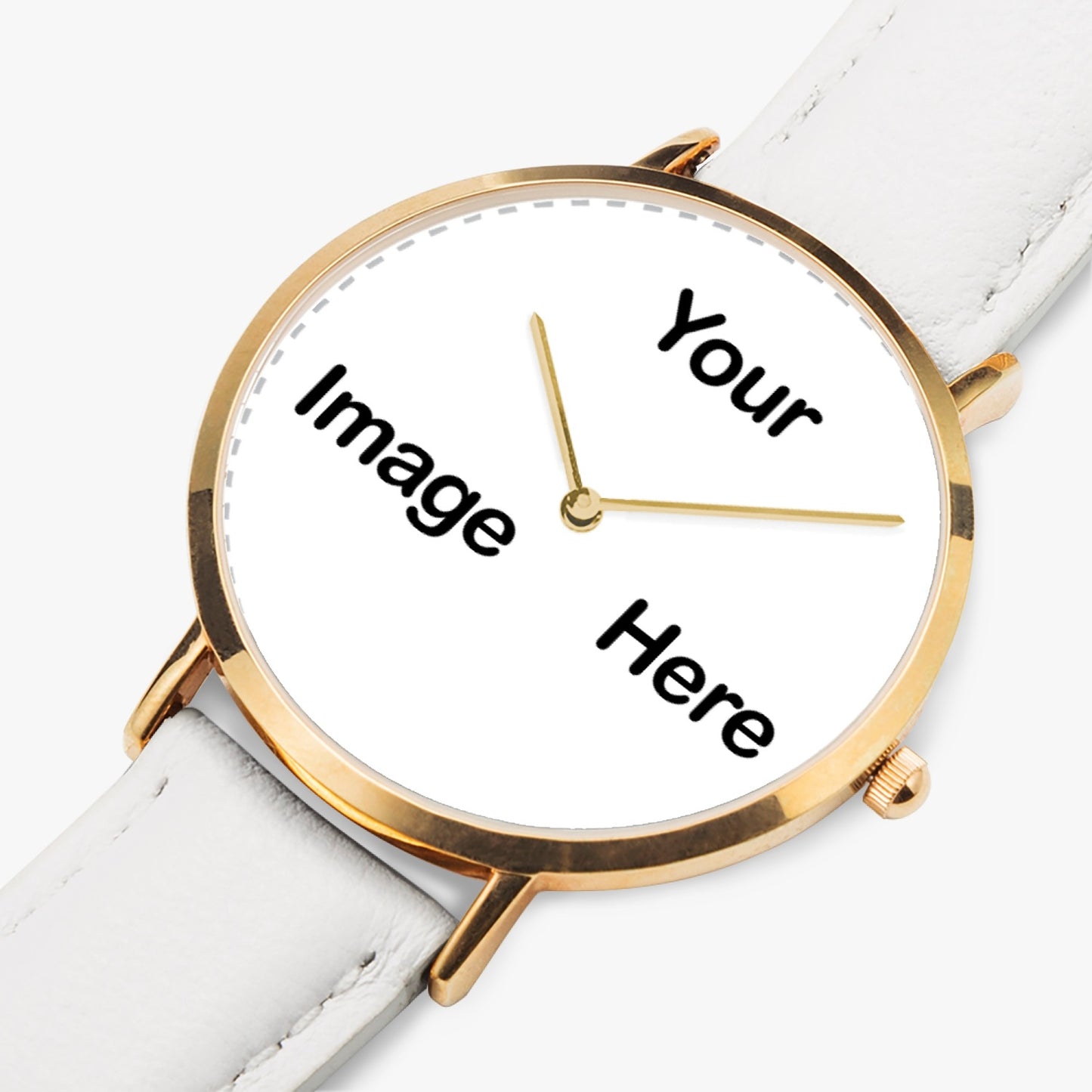 Personalized Photo Hot Selling Ultra-Thin Leather Strap Quartz Watch (Rose Gold)