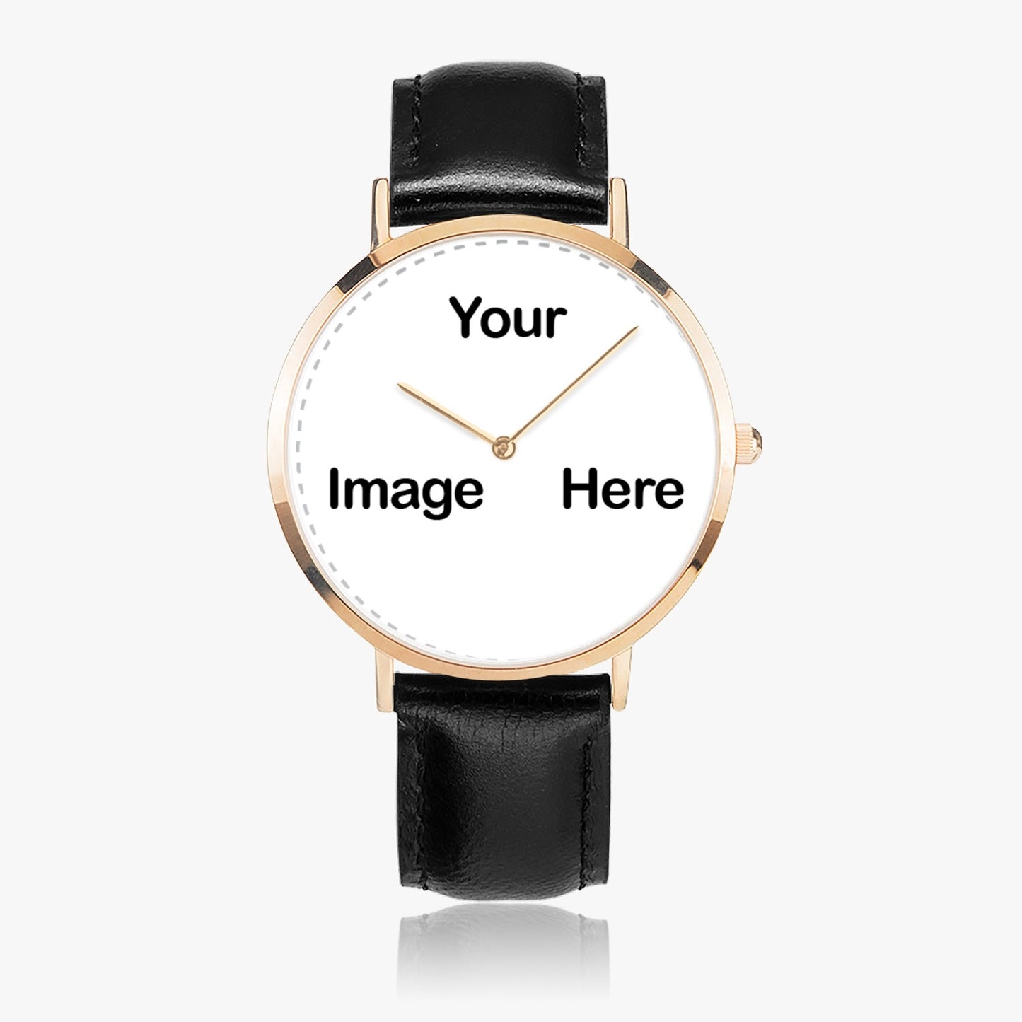 Personalized Photo Hot Selling Ultra-Thin Leather Strap Quartz Watch (Rose Gold)