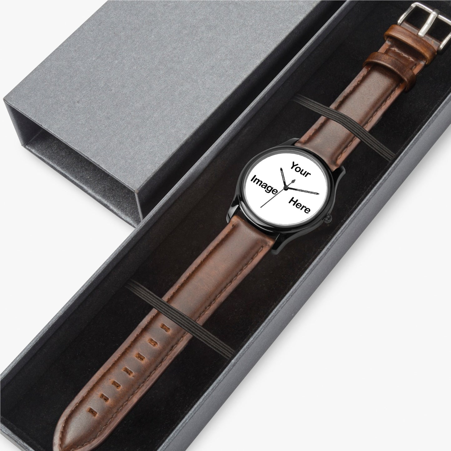 Personalized Photo Black Type Classic Quartz Watch
