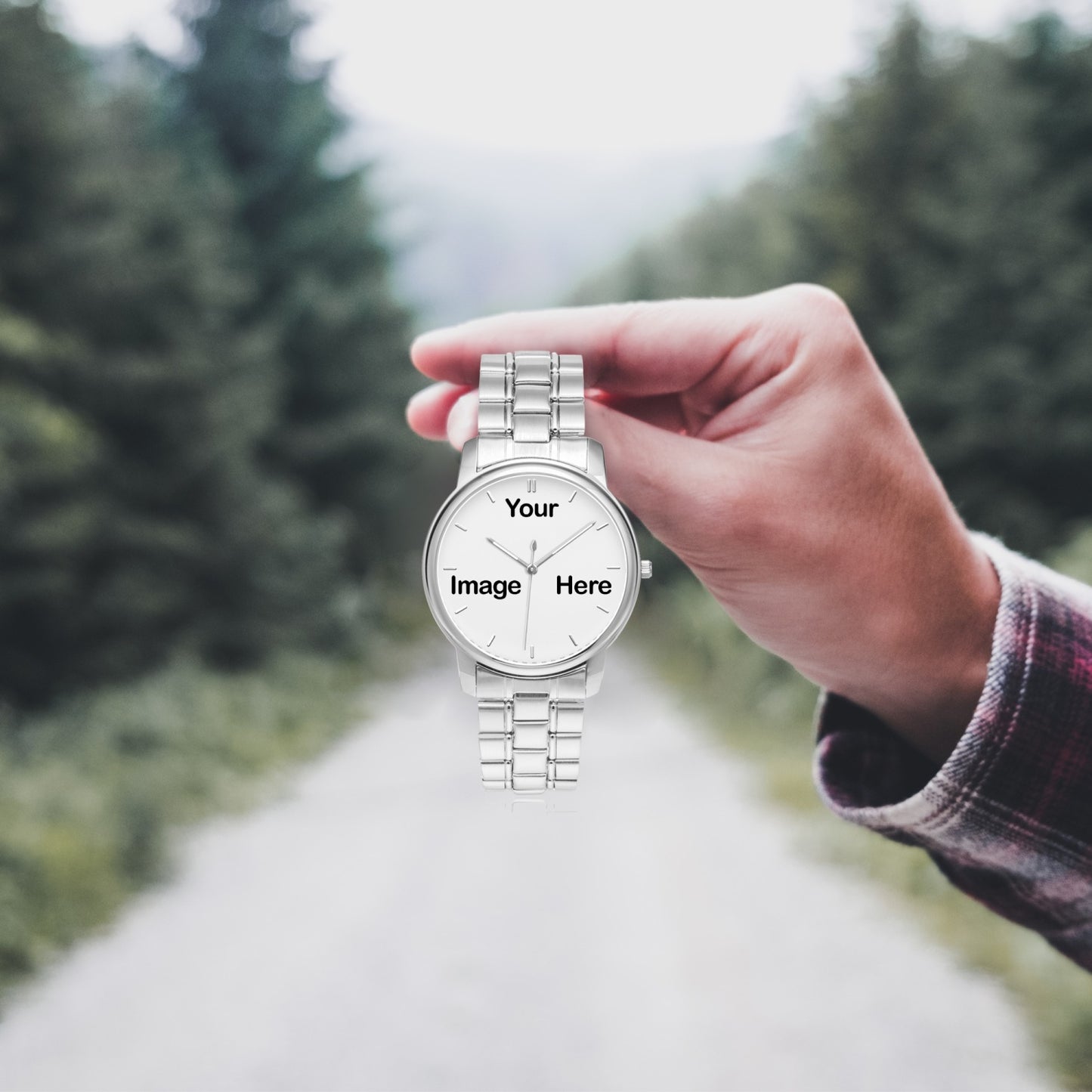 Personalized Photo Folding Clasp Type Stainless Steel Quartz Watch (With Indicators)