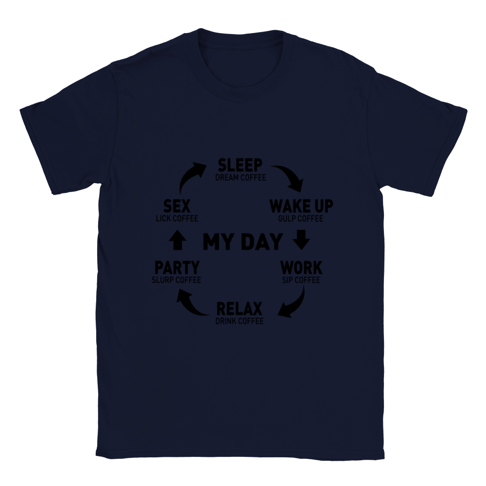 My Day Dream Coffee Gulp Coffee Sip Coffee Drink Coffee Slurp Coffee Lick Coffee Classic Unisex Crewneck T-shirt