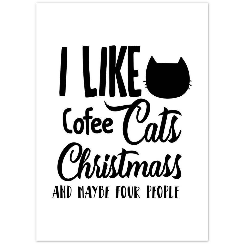 I Like Coffee Cats Christmas Premium Matte Paper Poster