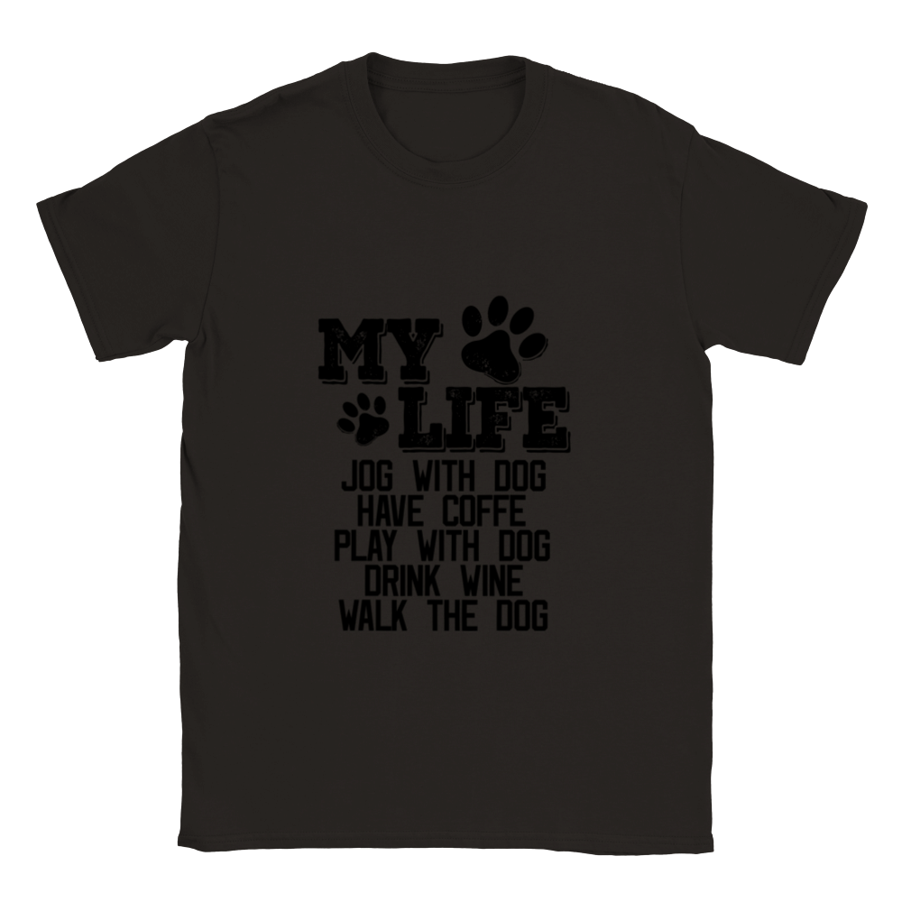 My Life Dog Coffee Wine Unisex Crewneck T-shirt