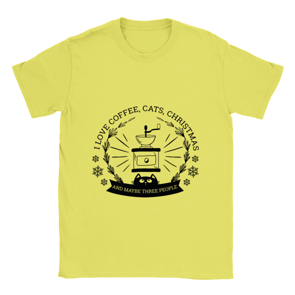 I Love Coffee Cats Christmas And MAybe Three People Classic Unisex Crewneck T-shirt
