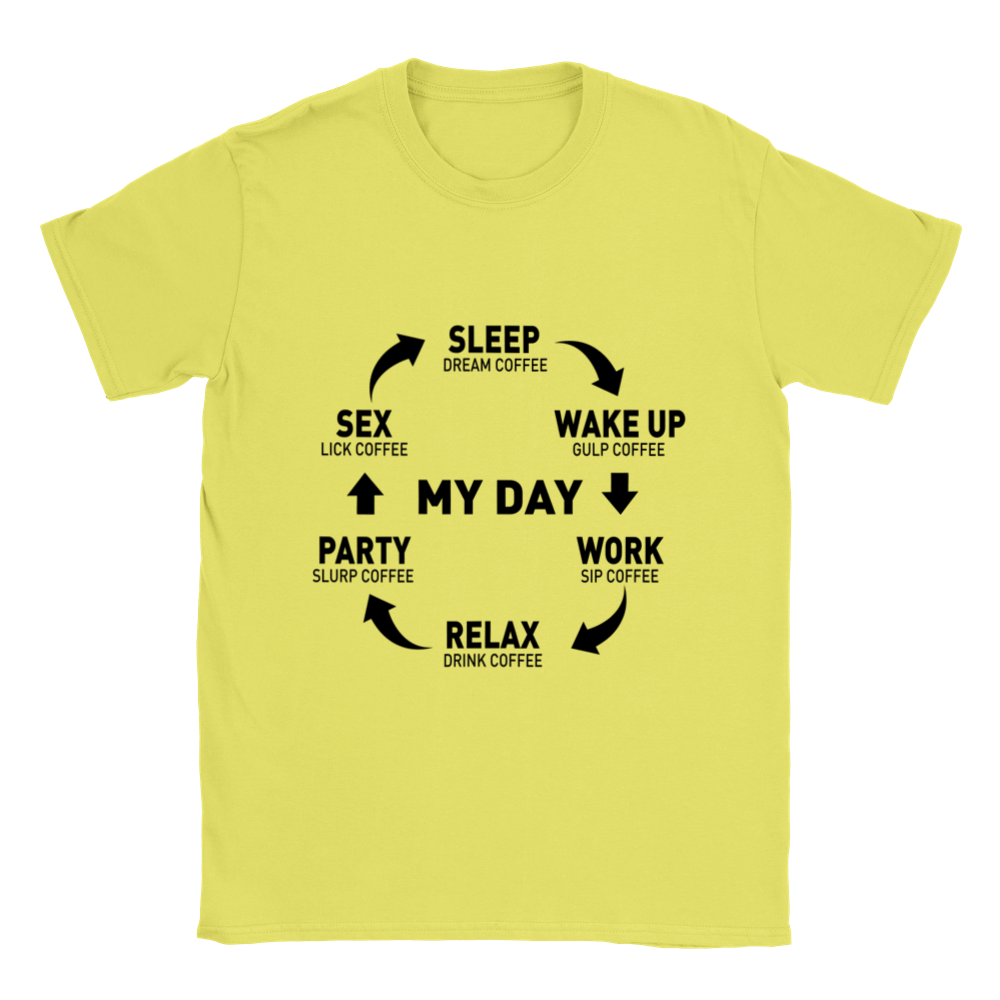 My Day Dream Coffee Gulp Coffee Sip Coffee Drink Coffee Slurp Coffee Lick Coffee Classic Unisex Crewneck T-shirt