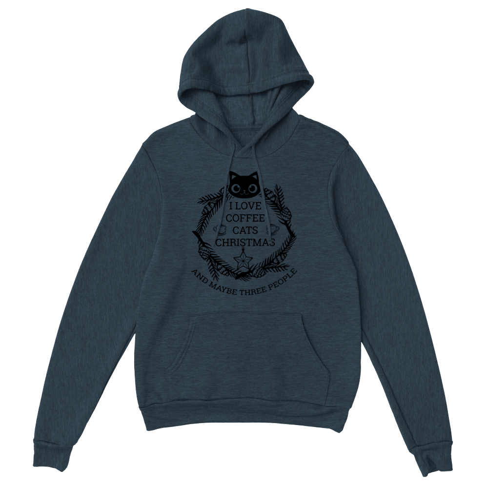 I Love Coffee Cats Christmas And MAybe Three People Classic Unisex Pullover Hoodie