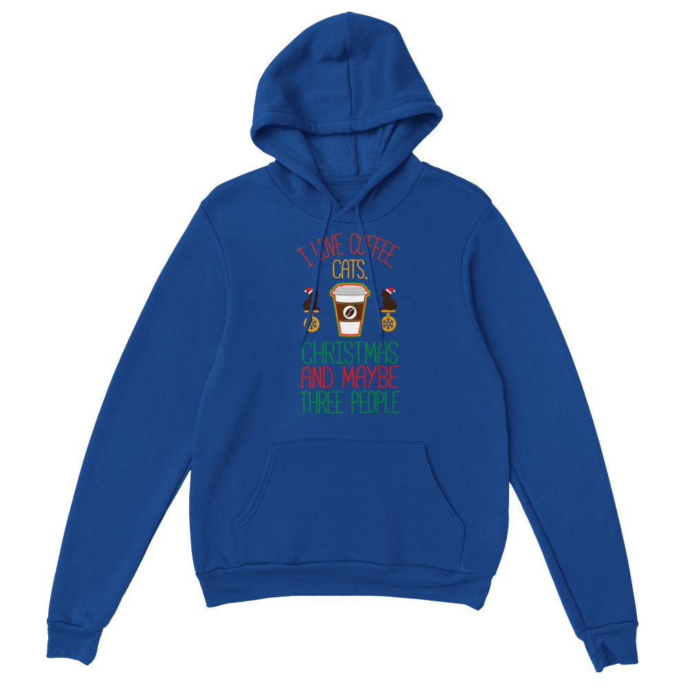 I Love Coffee Cats Christmas And MAybe Three People Classic Unisex Pullover Hoodie
