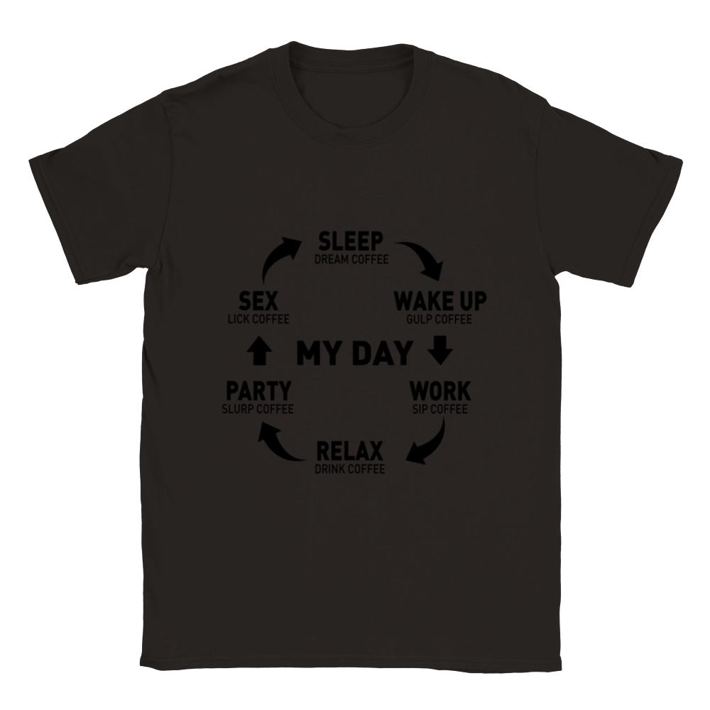 My Day Dream Coffee Gulp Coffee Sip Coffee Drink Coffee Slurp Coffee Lick Coffee Classic Unisex Crewneck T-shirt