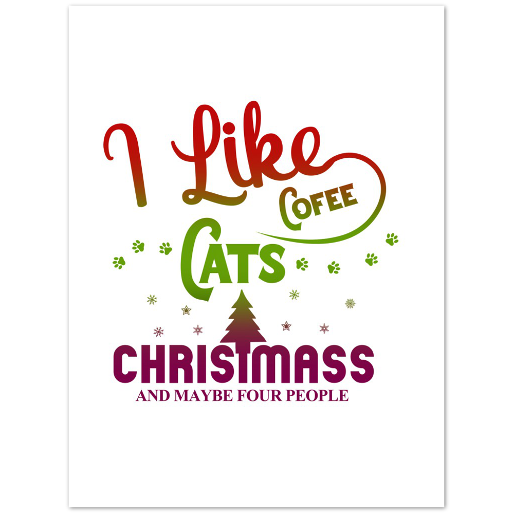 I Like Coffee Cats Christmas Premium Matte Paper Poster