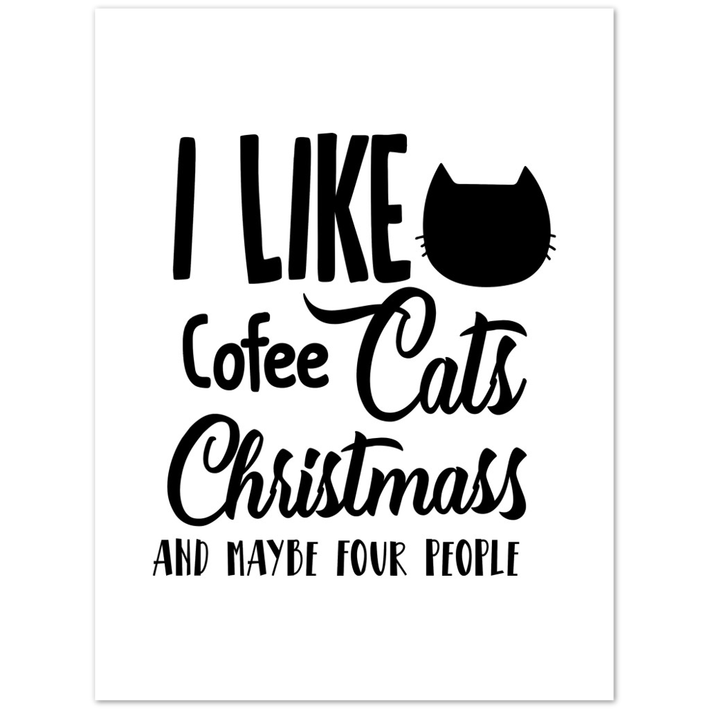 I Like Coffee Cats Christmas Premium Matte Paper Poster