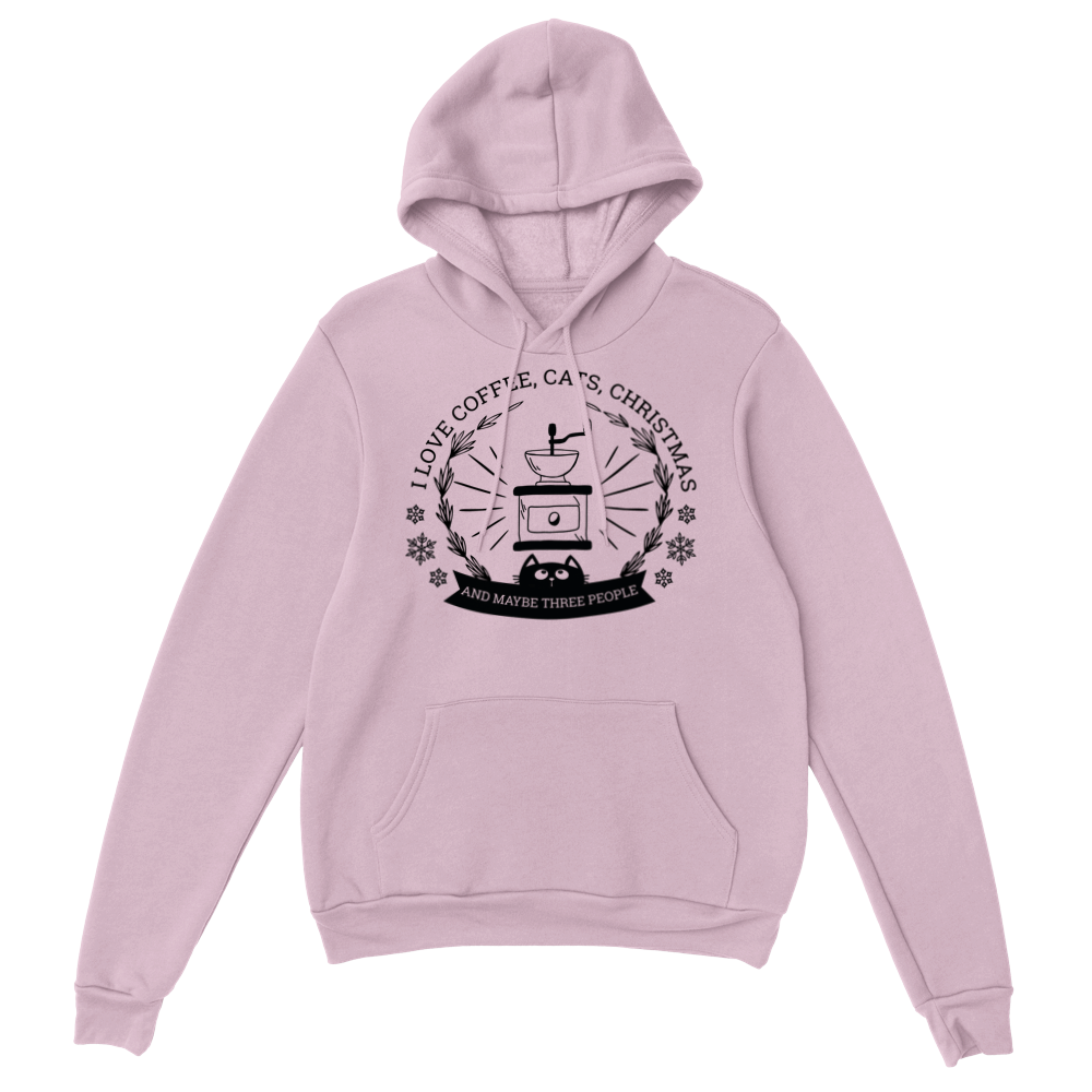 I Love Coffee Cats Christmas And MAybe Three People Classic Unisex Pullover Hoodie