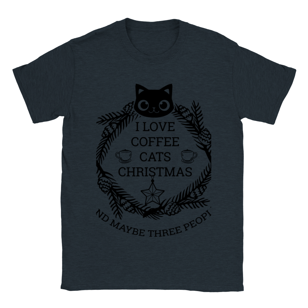 I Love Coffee Cats Christmas And MAybe Three People Classic Unisex Crewneck T-shirt