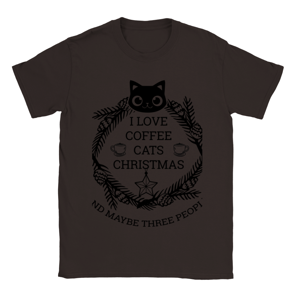 I Love Coffee Cats Christmas And MAybe Three People Classic Unisex Crewneck T-shirt