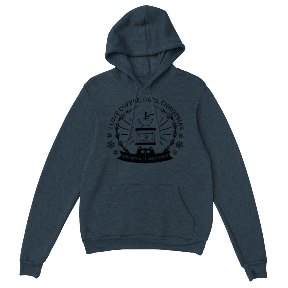 I Love Coffee Cats Christmas And MAybe Three People Classic Unisex Pullover Hoodie