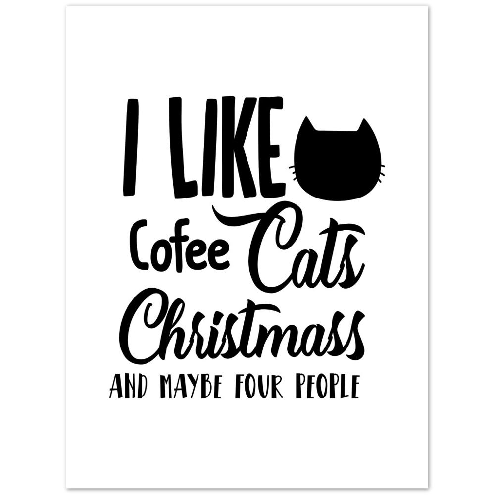 I Like Coffee Cats Christmas Premium Matte Paper Poster