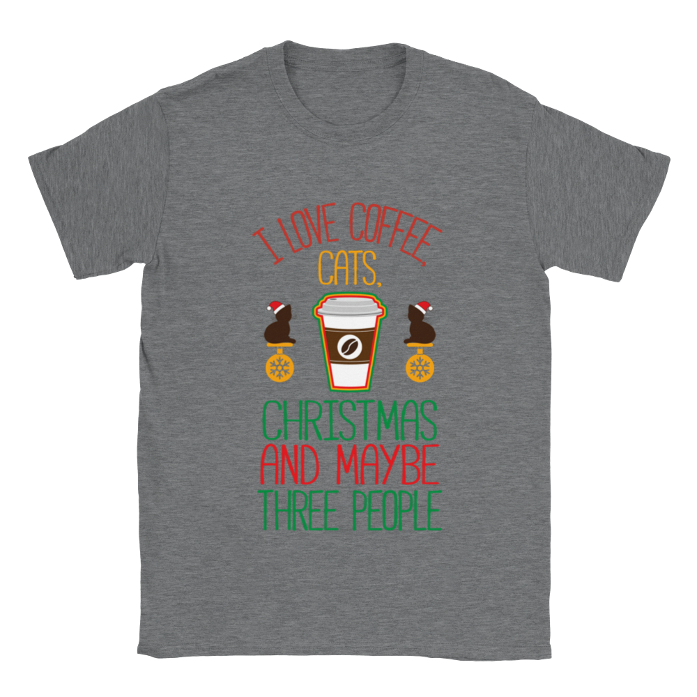 I Love Coffee Cats Christmas And MAybe Three People Classic Unisex Crewneck T-shirt