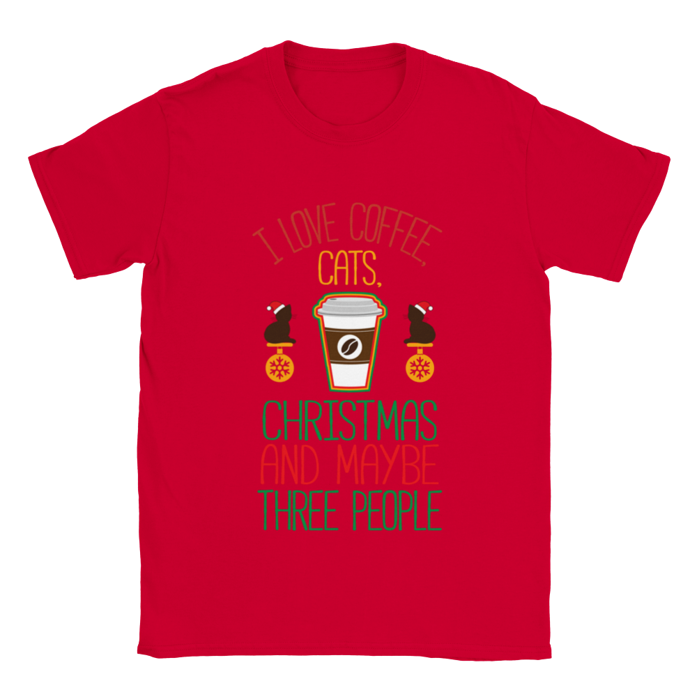 I Love Coffee Cats Christmas And MAybe Three People Classic Unisex Crewneck T-shirt