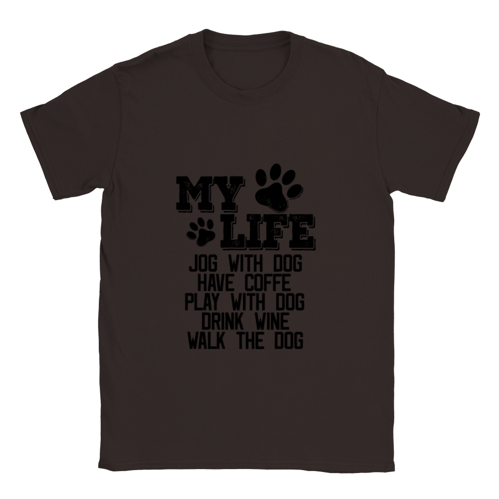 My Life Dog Coffee Wine Unisex Crewneck T-shirt