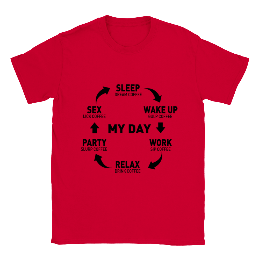 My Day Dream Coffee Gulp Coffee Sip Coffee Drink Coffee Slurp Coffee Lick Coffee Classic Unisex Crewneck T-shirt