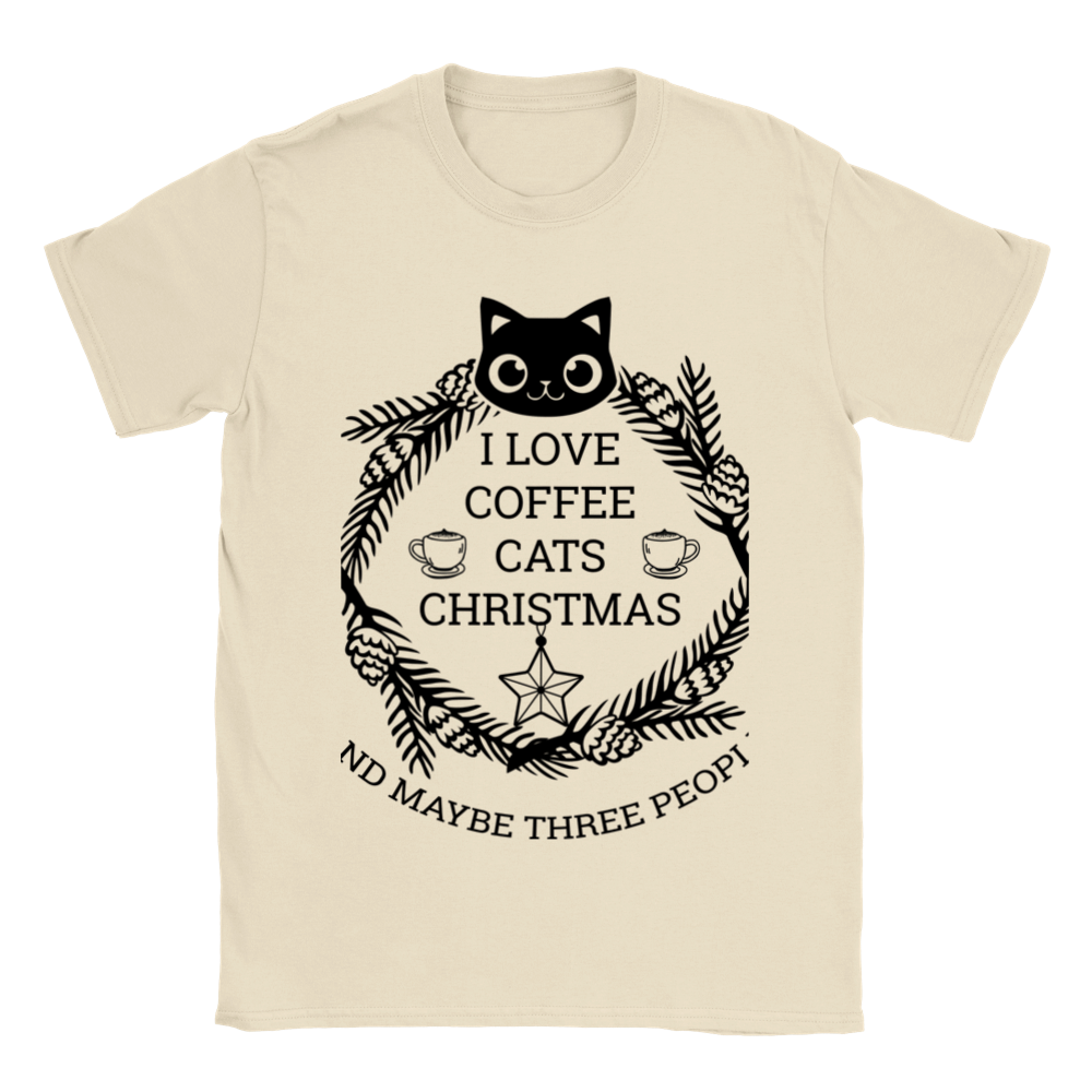I Love Coffee Cats Christmas And MAybe Three People Classic Unisex Crewneck T-shirt