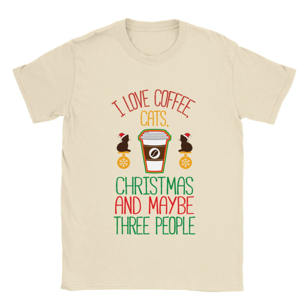 I Love Coffee Cats Christmas And MAybe Three People Classic Unisex Crewneck T-shirt