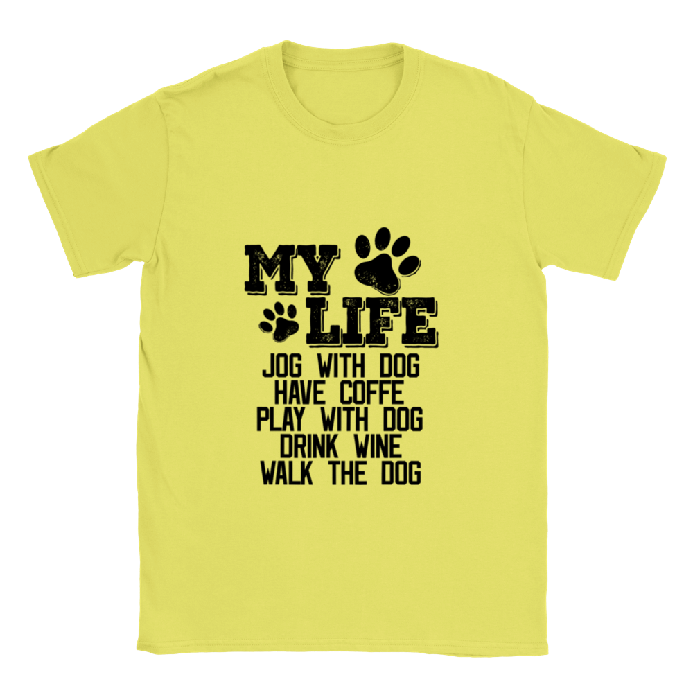 My Life Dog Coffee Wine Unisex Crewneck T-shirt
