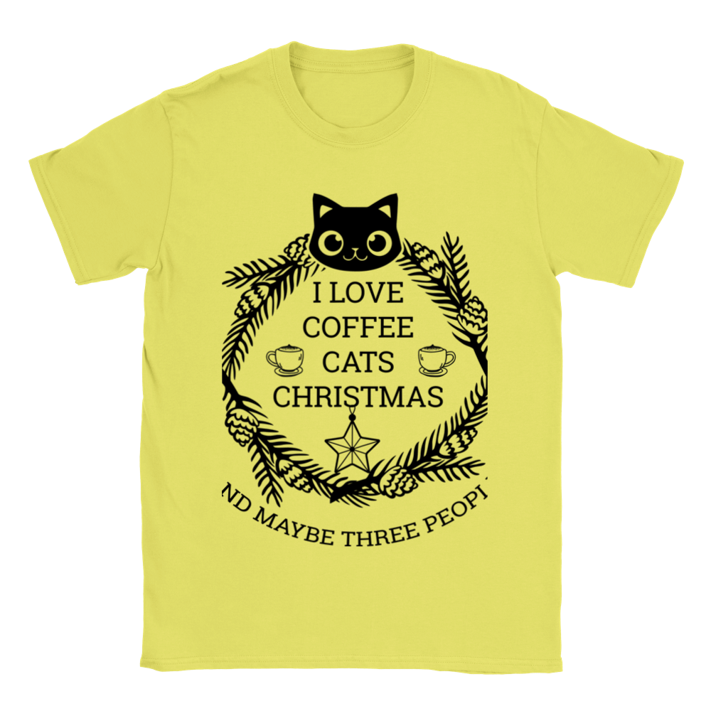 I Love Coffee Cats Christmas And MAybe Three People Classic Unisex Crewneck T-shirt
