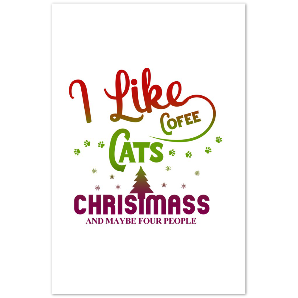 I Like Coffee Cats Christmas Premium Matte Paper Poster