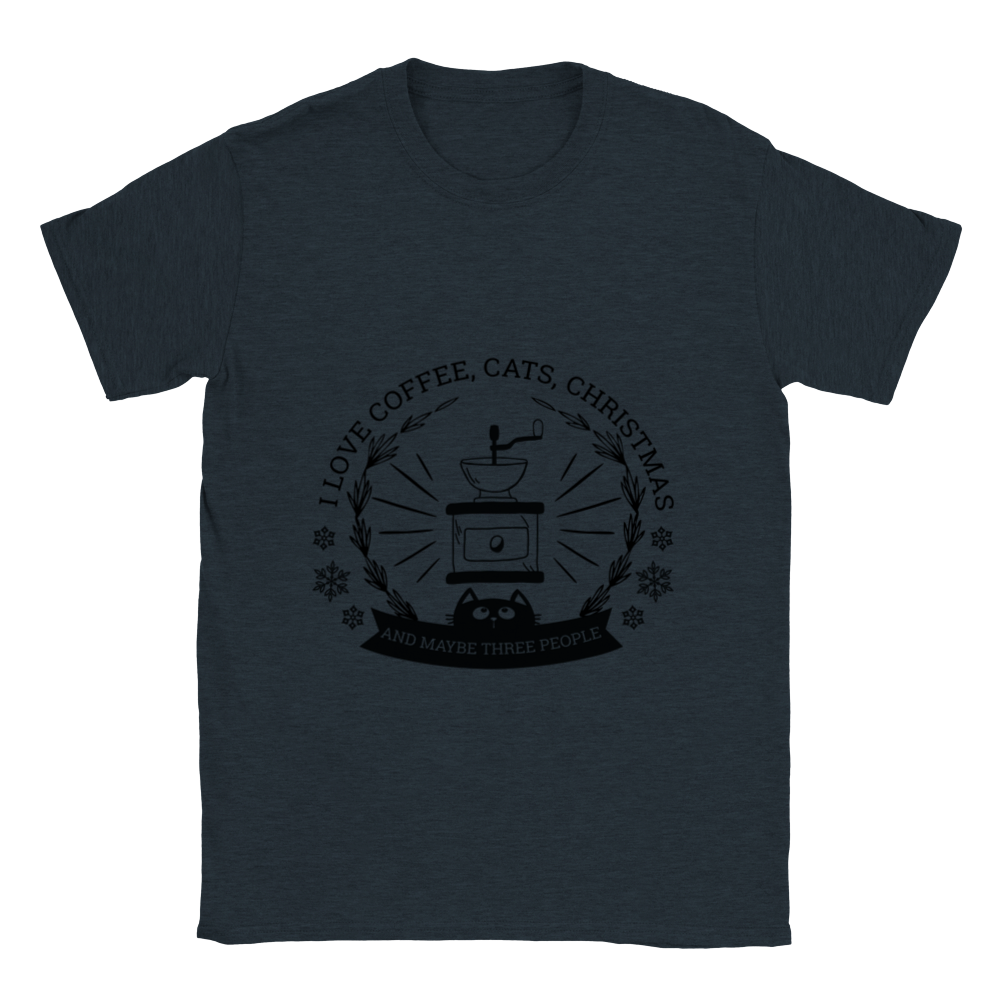 I Love Coffee Cats Christmas And MAybe Three People Classic Unisex Crewneck T-shirt