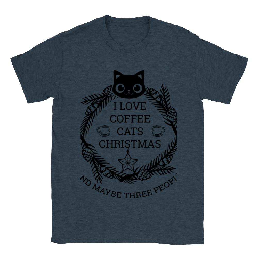 I Love Coffee Cats Christmas And MAybe Three People Classic Unisex Crewneck T-shirt