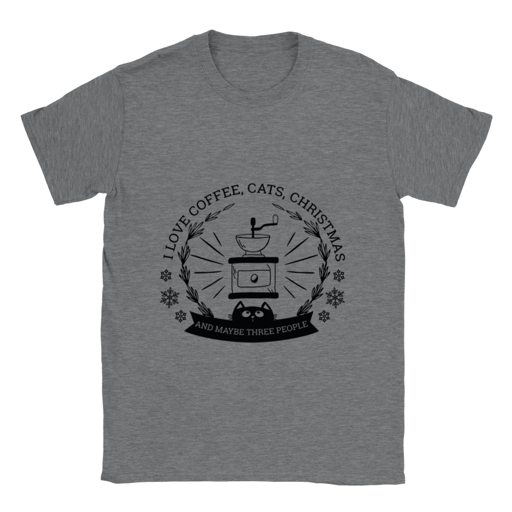 I Love Coffee Cats Christmas And MAybe Three People Classic Unisex Crewneck T-shirt