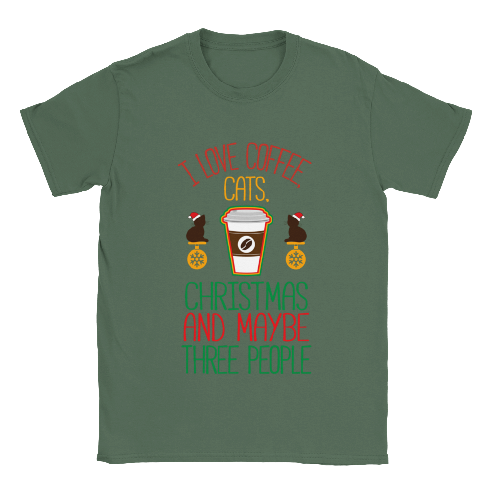 I Love Coffee Cats Christmas And MAybe Three People Classic Unisex Crewneck T-shirt