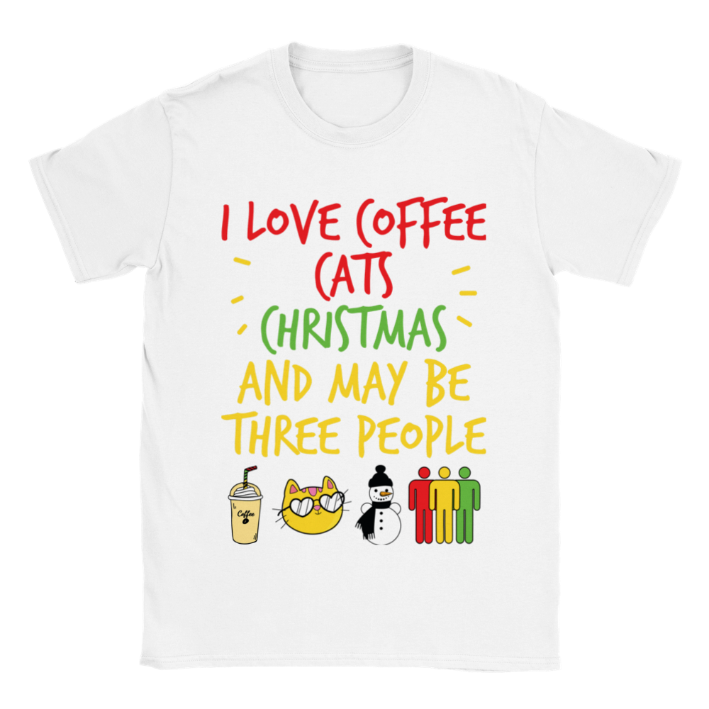 I Love Coffee Cats Christmas And MAybe Three People Classic Unisex Crewneck T-shirt