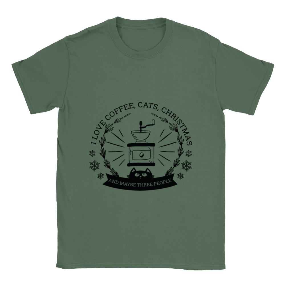 I Love Coffee Cats Christmas And MAybe Three People Classic Unisex Crewneck T-shirt