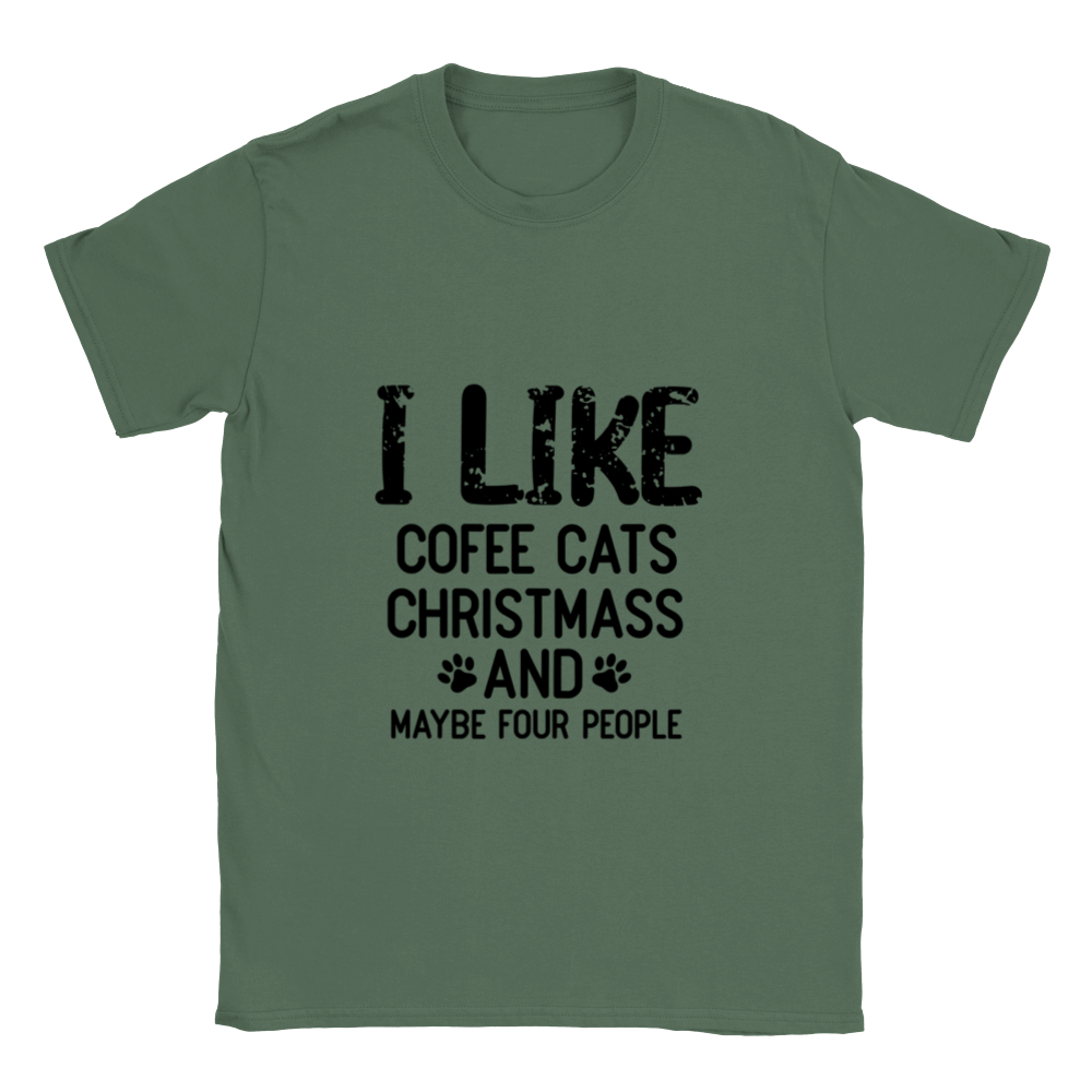 I Like Coffee Cats Christmas Classic Unisex Crewneck T-shirt