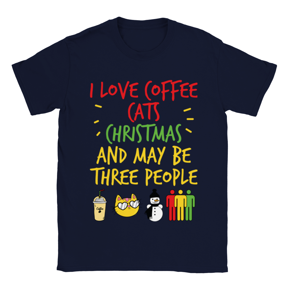 I Love Coffee Cats Christmas And MAybe Three People Classic Unisex Crewneck T-shirt