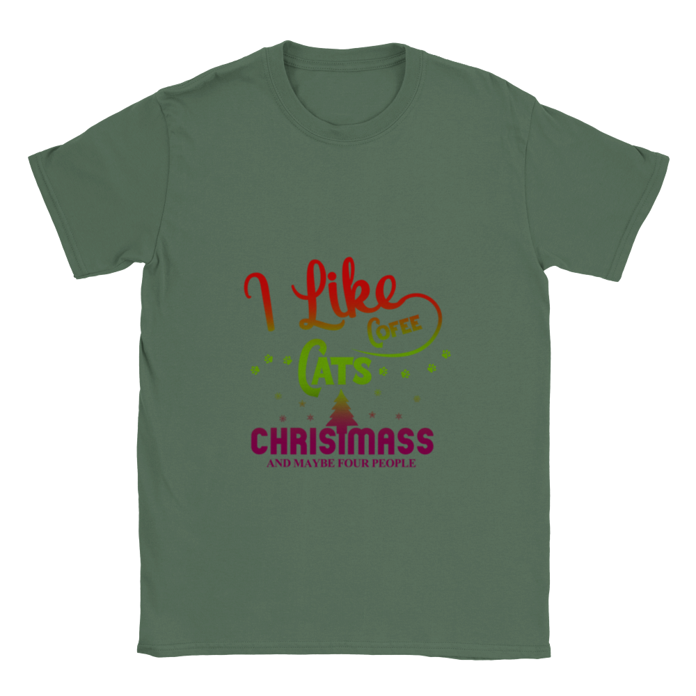 I Like Coffee Cats Christmas Classic Unisex Crewneck T-shirt