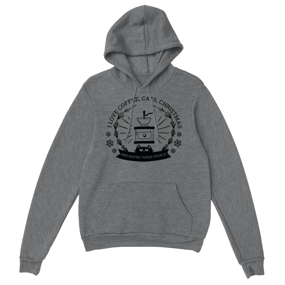 I Love Coffee Cats Christmas And MAybe Three People Classic Unisex Pullover Hoodie