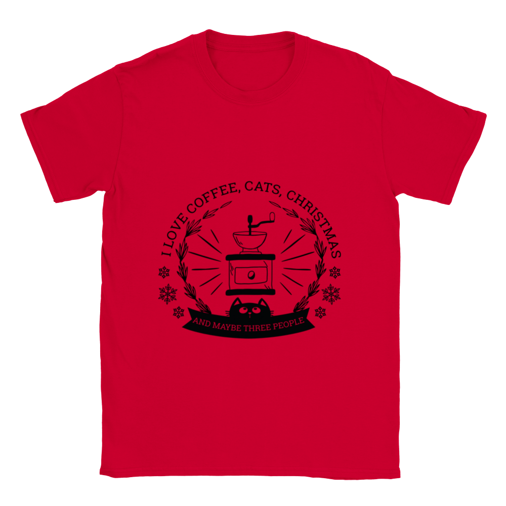 I Love Coffee Cats Christmas And MAybe Three People Classic Unisex Crewneck T-shirt