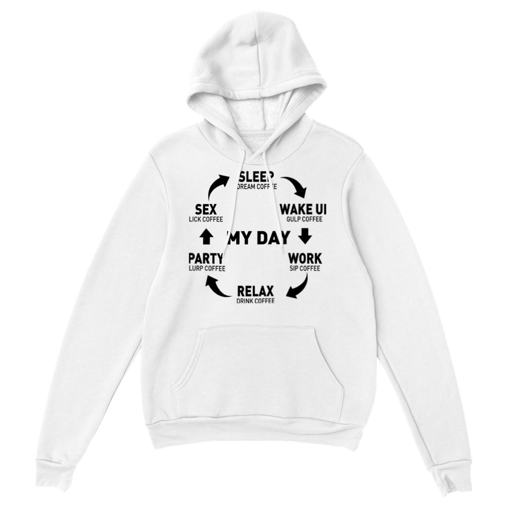 My Day Dream Coffee Gulp Coffee Sip Coffee Drink Coffee Slurp Coffee Lick Coffee Classic Unisex Pullover Hoodie