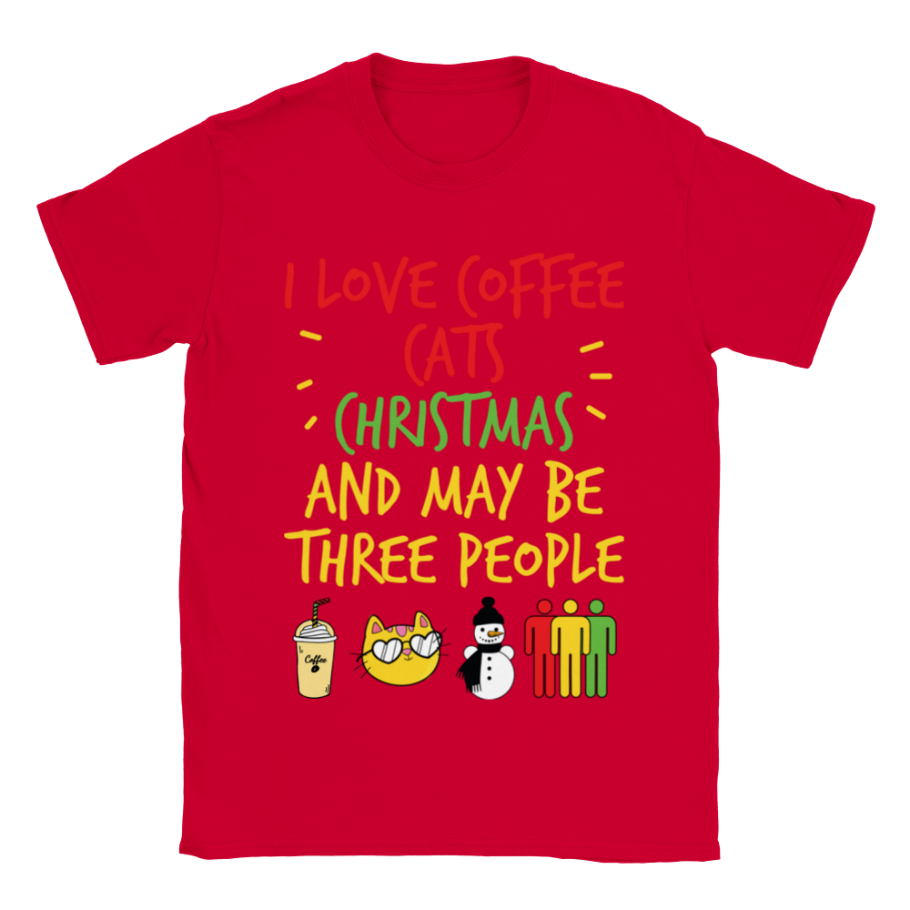 I Love Coffee Cats Christmas And MAybe Three People Classic Unisex Crewneck T-shirt