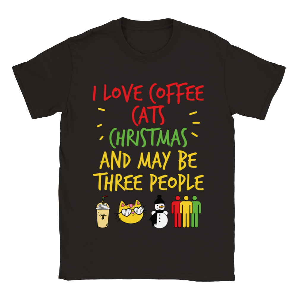 I Love Coffee Cats Christmas And MAybe Three People Classic Unisex Crewneck T-shirt