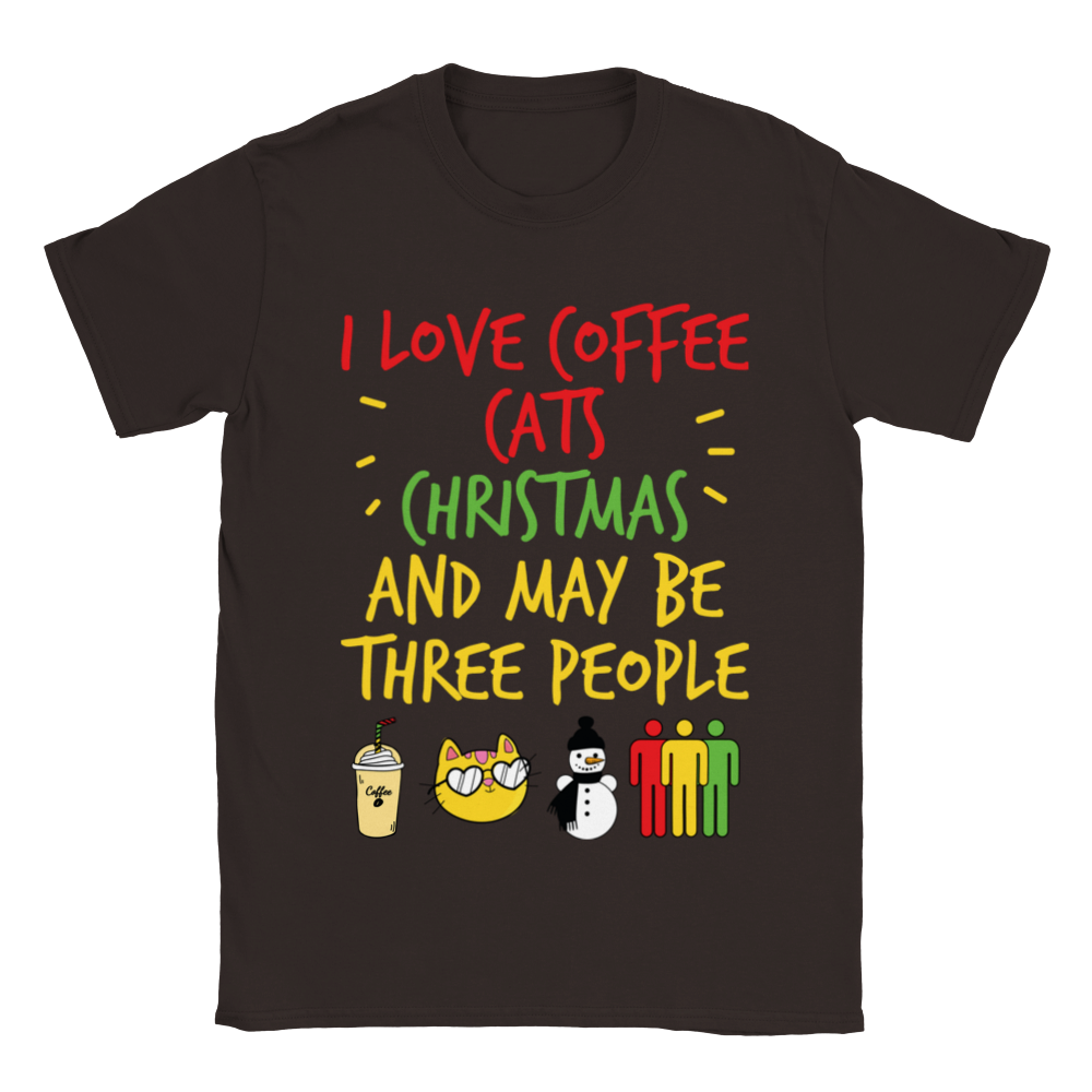 I Love Coffee Cats Christmas And MAybe Three People Classic Unisex Crewneck T-shirt