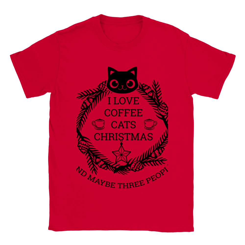 I Love Coffee Cats Christmas And MAybe Three People Classic Unisex Crewneck T-shirt