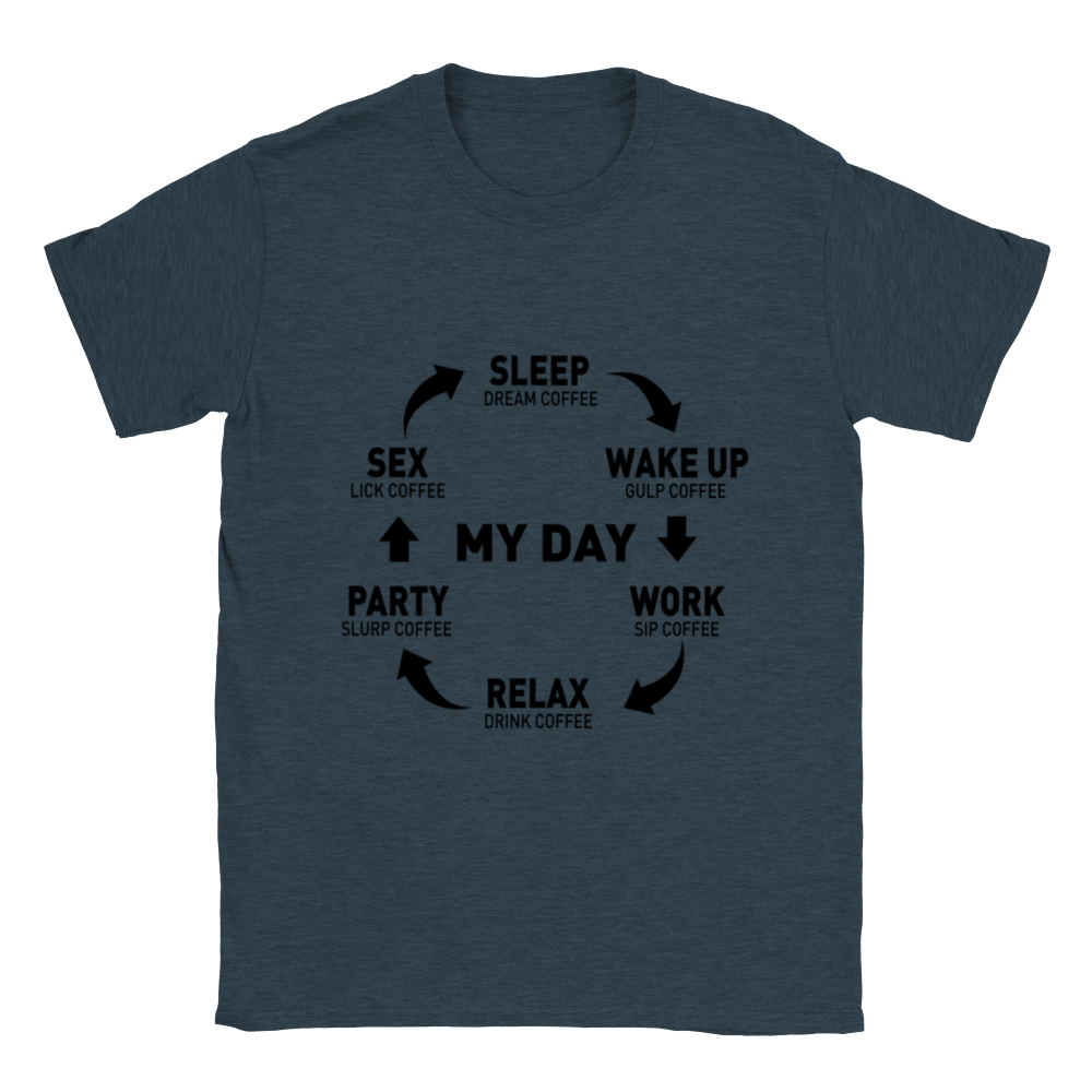 My Day Dream Coffee Gulp Coffee Sip Coffee Drink Coffee Slurp Coffee Lick Coffee Classic Unisex Crewneck T-shirt