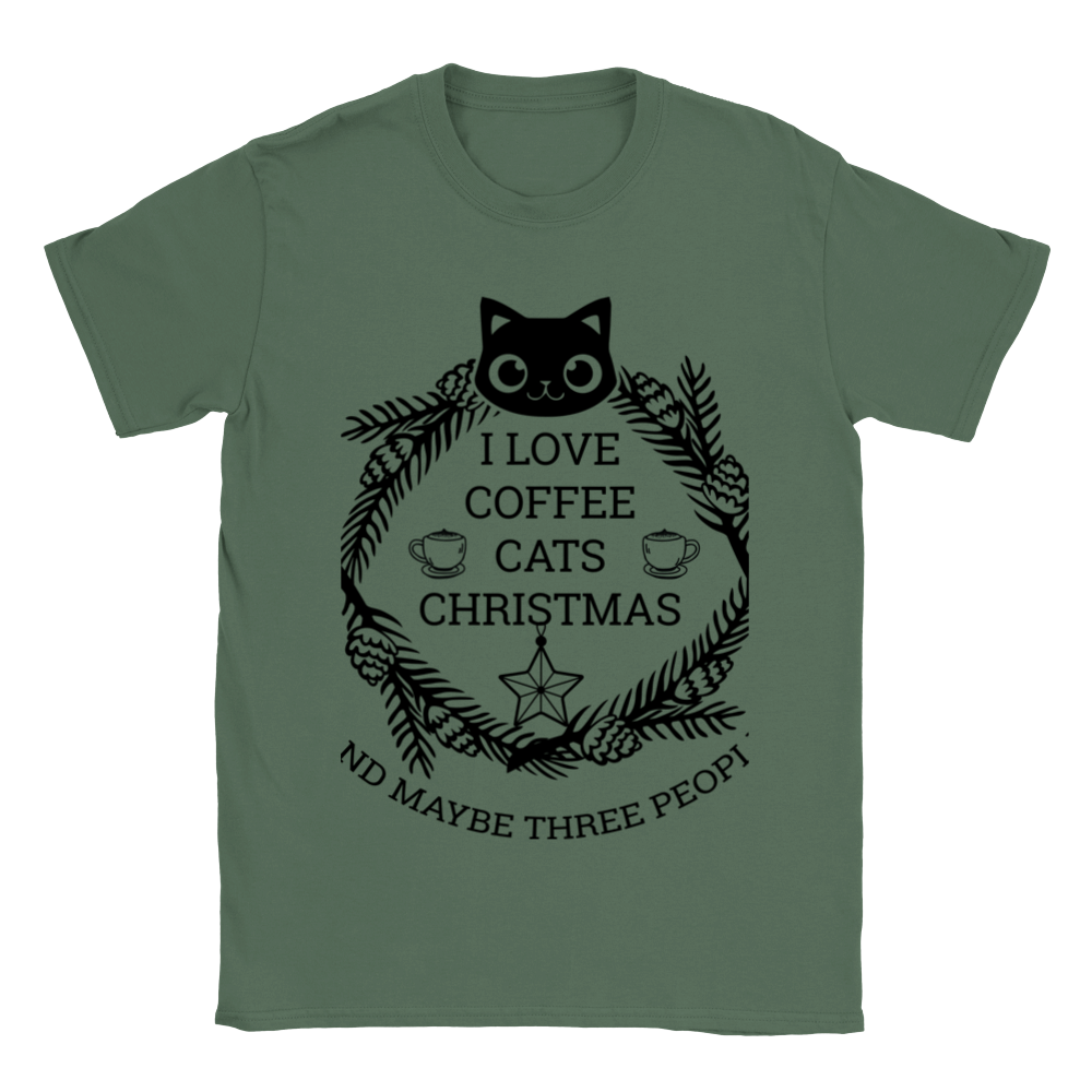 I Love Coffee Cats Christmas And MAybe Three People Classic Unisex Crewneck T-shirt