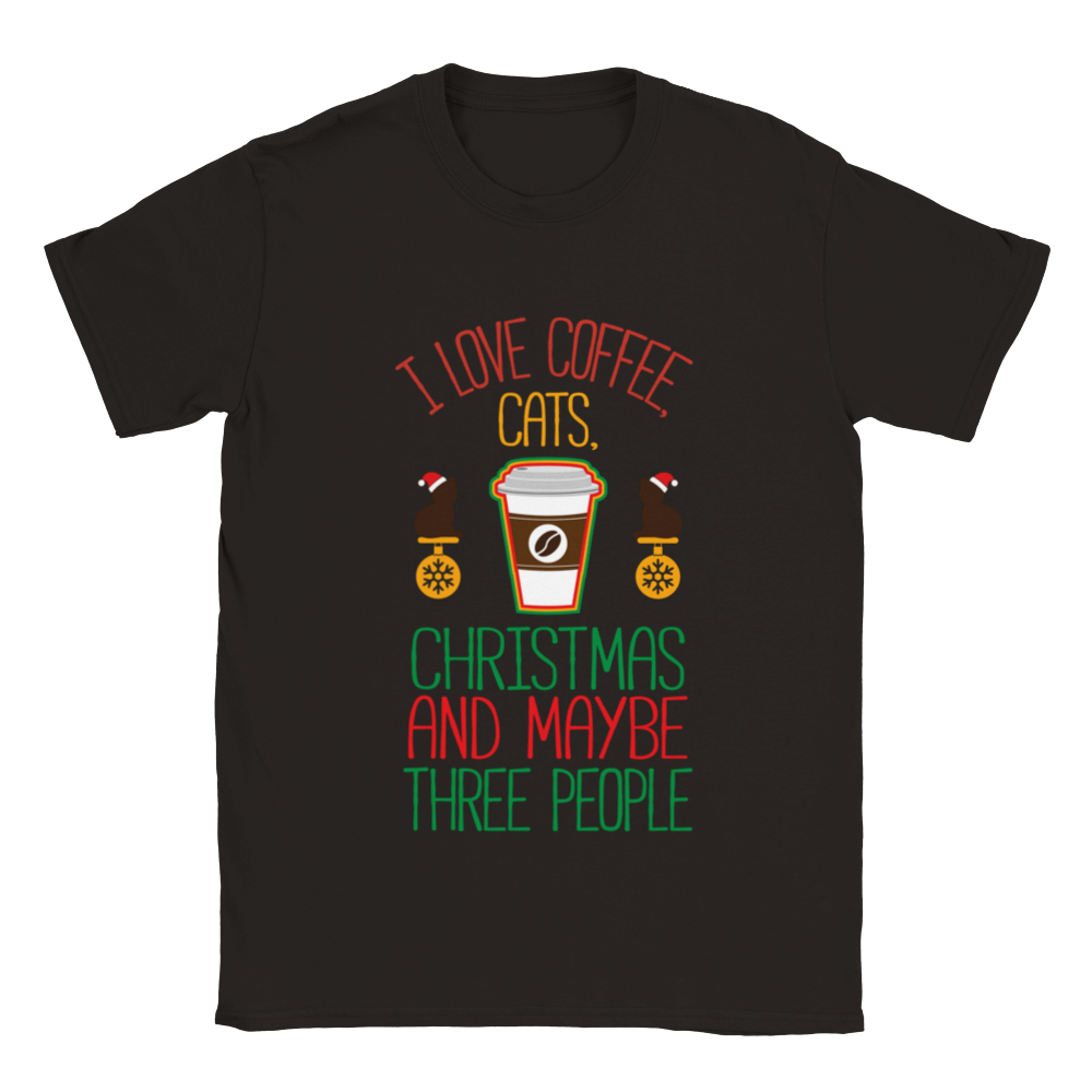 I Love Coffee Cats Christmas And MAybe Three People Classic Unisex Crewneck T-shirt