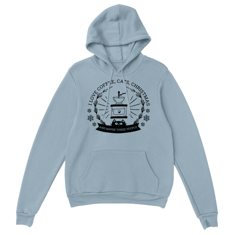 I Love Coffee Cats Christmas And MAybe Three People Classic Unisex Pullover Hoodie