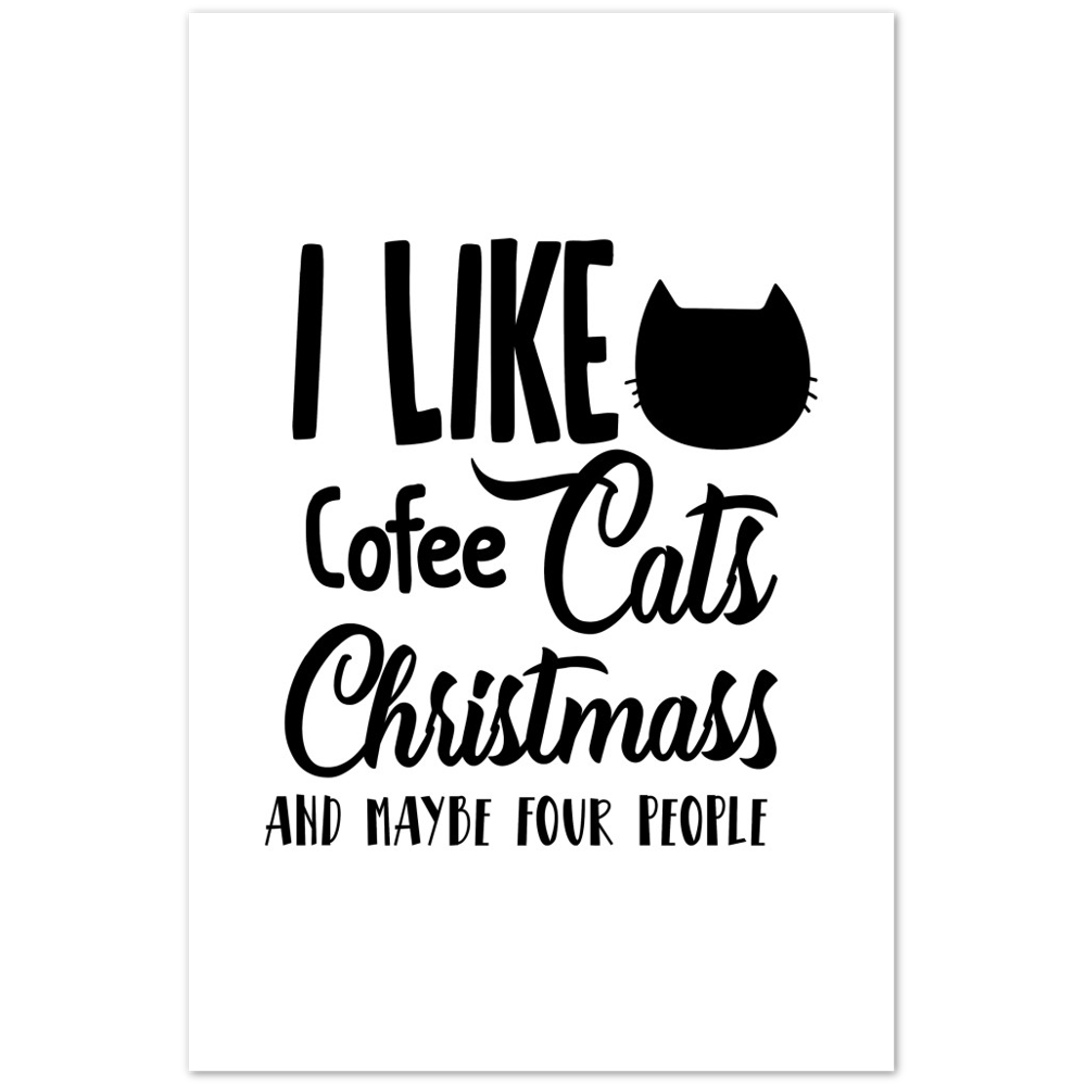 I Like Coffee Cats Christmas Premium Matte Paper Poster