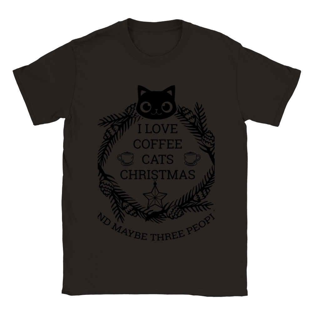 I Love Coffee Cats Christmas And MAybe Three People Classic Unisex Crewneck T-shirt